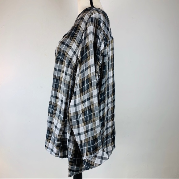 Workshop Plaid Long Sleeve Boyfriend Shirt Plus Size 1X NWT - Picture 4 of 9